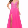 Long Prom Dresses * | La Femme 29964 Dress Neon-Pink