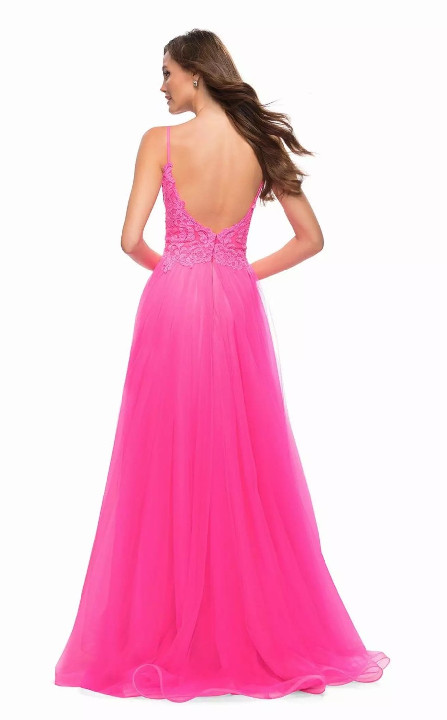 Long Prom Dresses * | La Femme 29964 Dress Neon-Pink