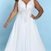 Plus Size Dresses * | Sydneys Closet Sc5249 Dress Ivory