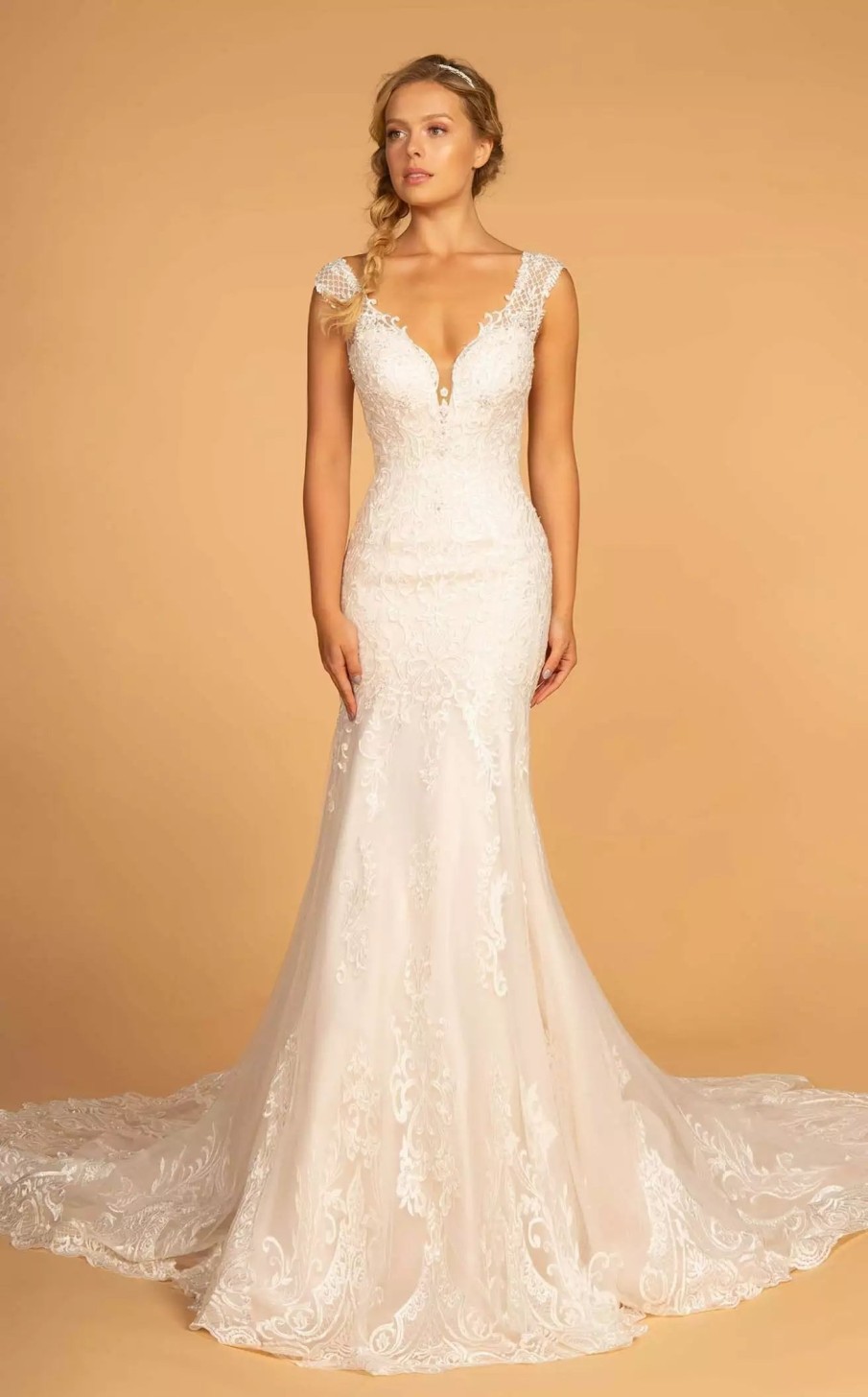 Long Prom Dresses * | Gls By Gloria Gl2595 Dress Ivory-Cream