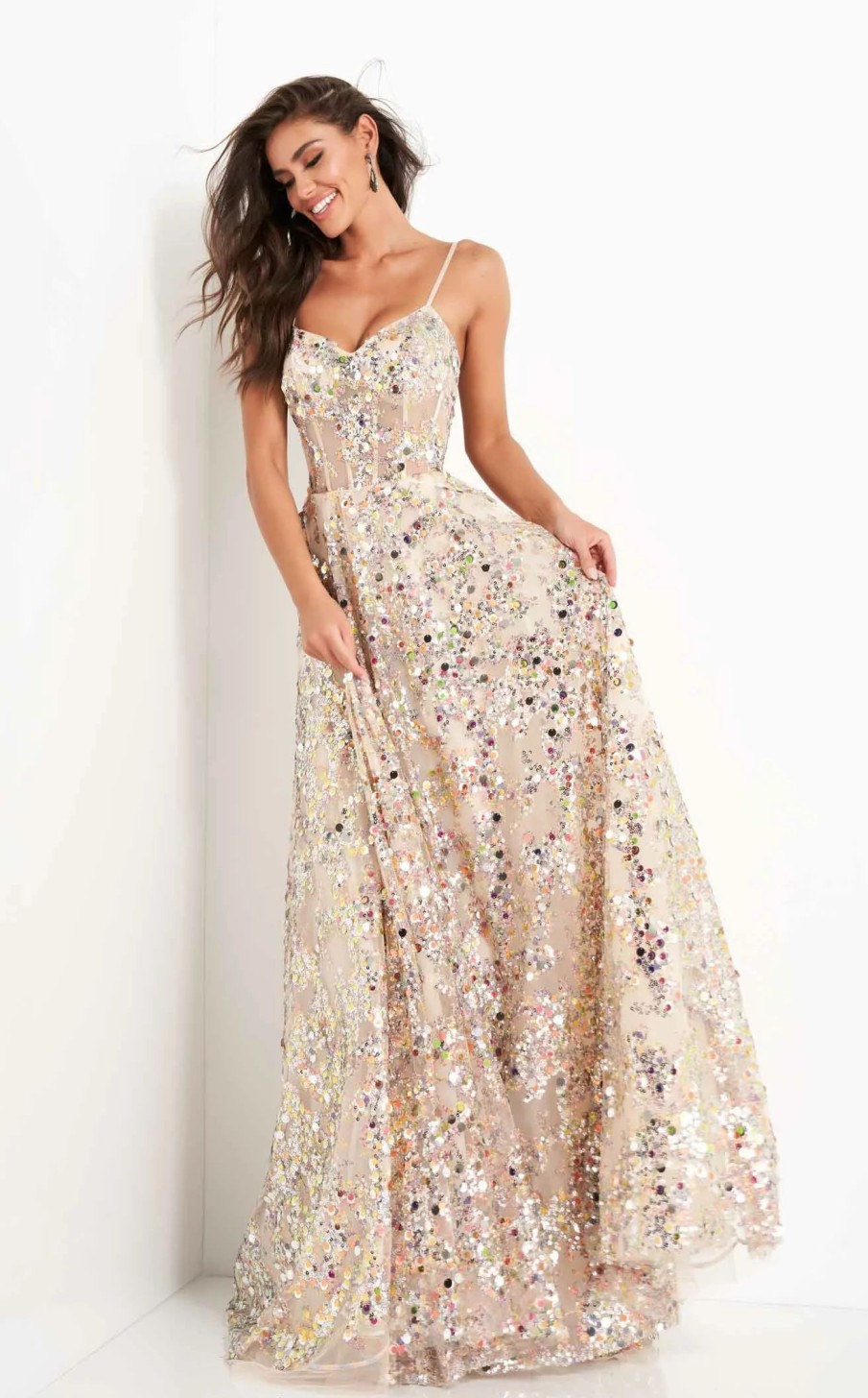 Long Prom Dresses * | Jovani 04630Bg Dress Gold