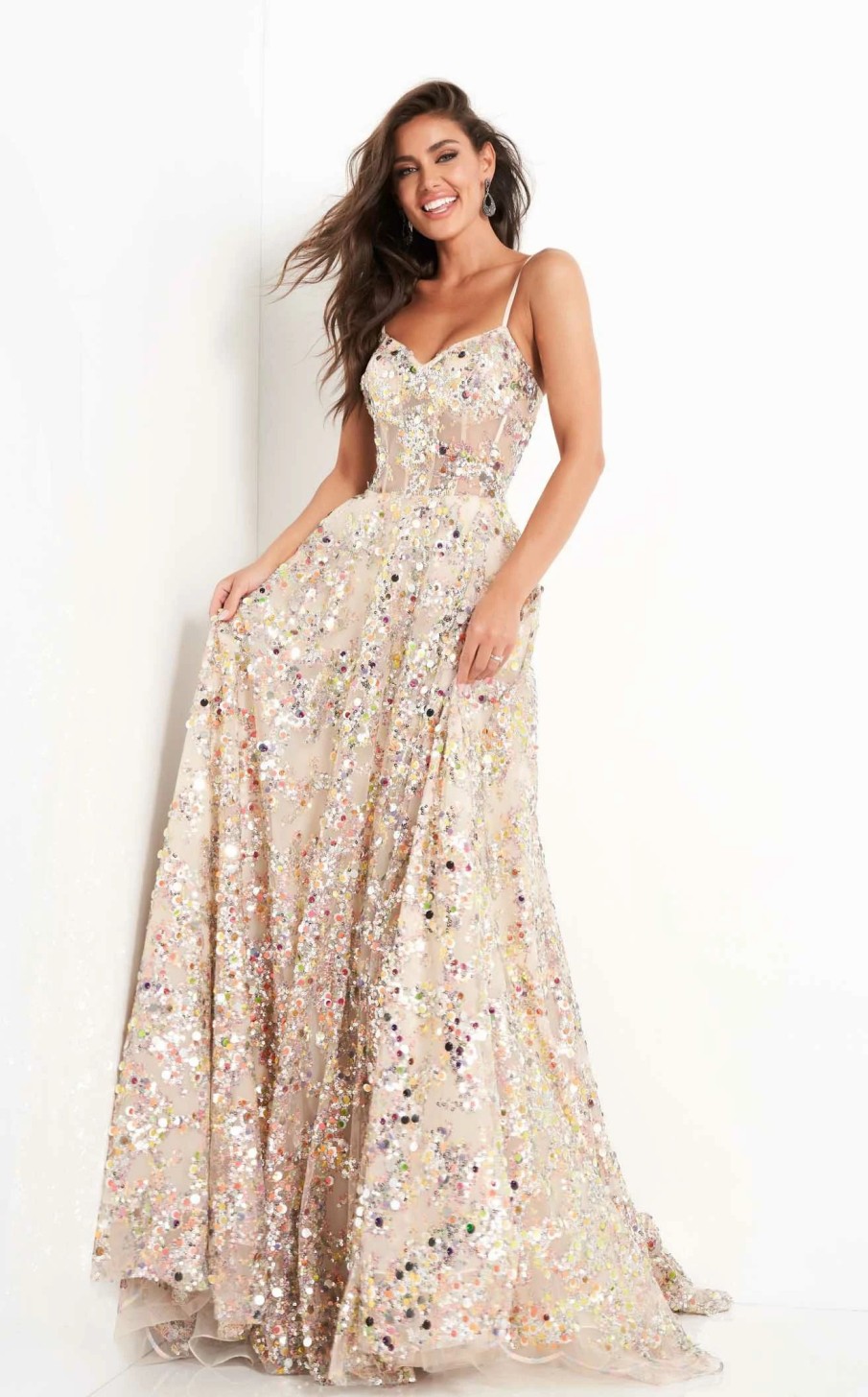 Long Prom Dresses * | Jovani 04630Bg Dress Gold