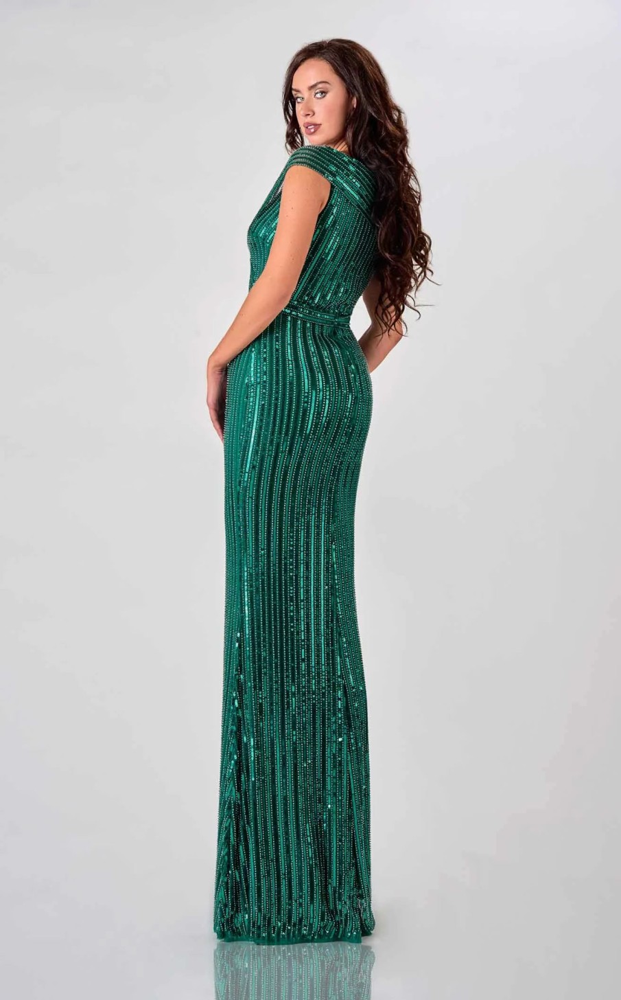 Long Prom Dresses * | Terani 2021M2980 Dress Hunter-Green