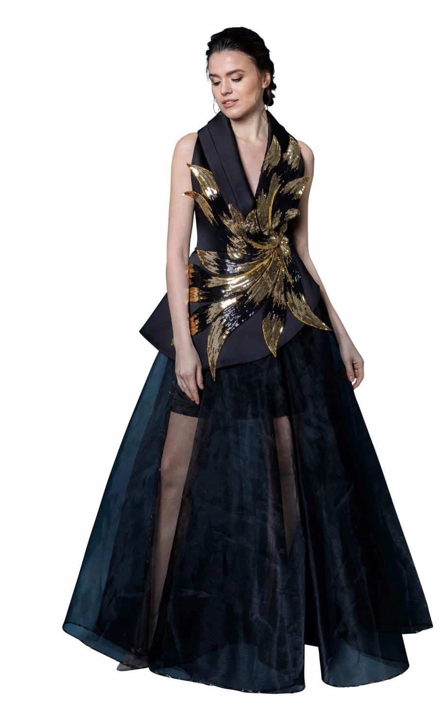 Red Carpet * | In Couture 4896 Dress Black-Gold