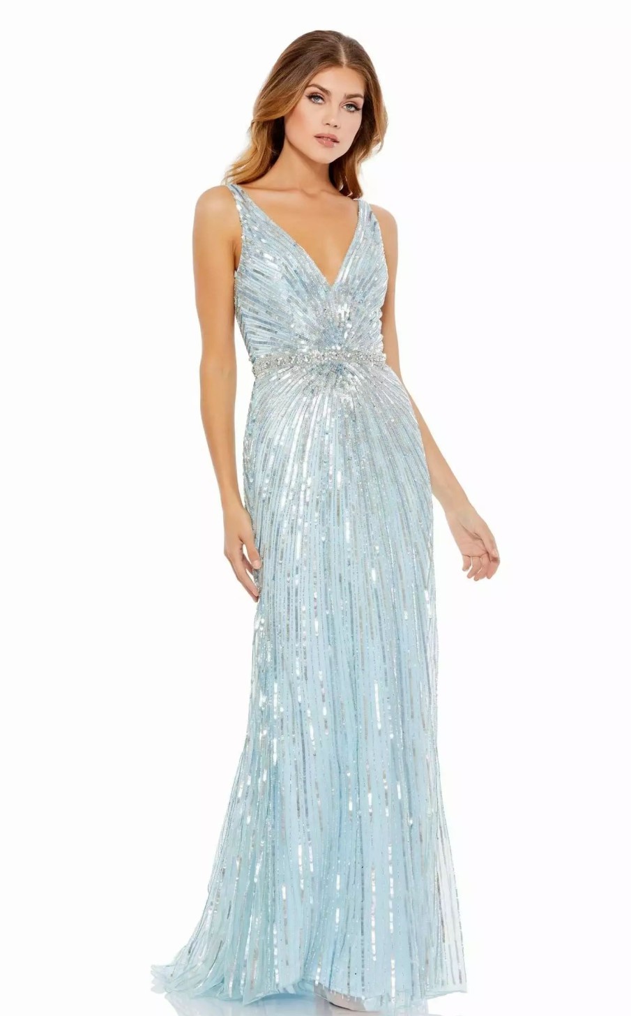 Long Prom Dresses * | Mac Duggal 5386 Dress Powder-Blue