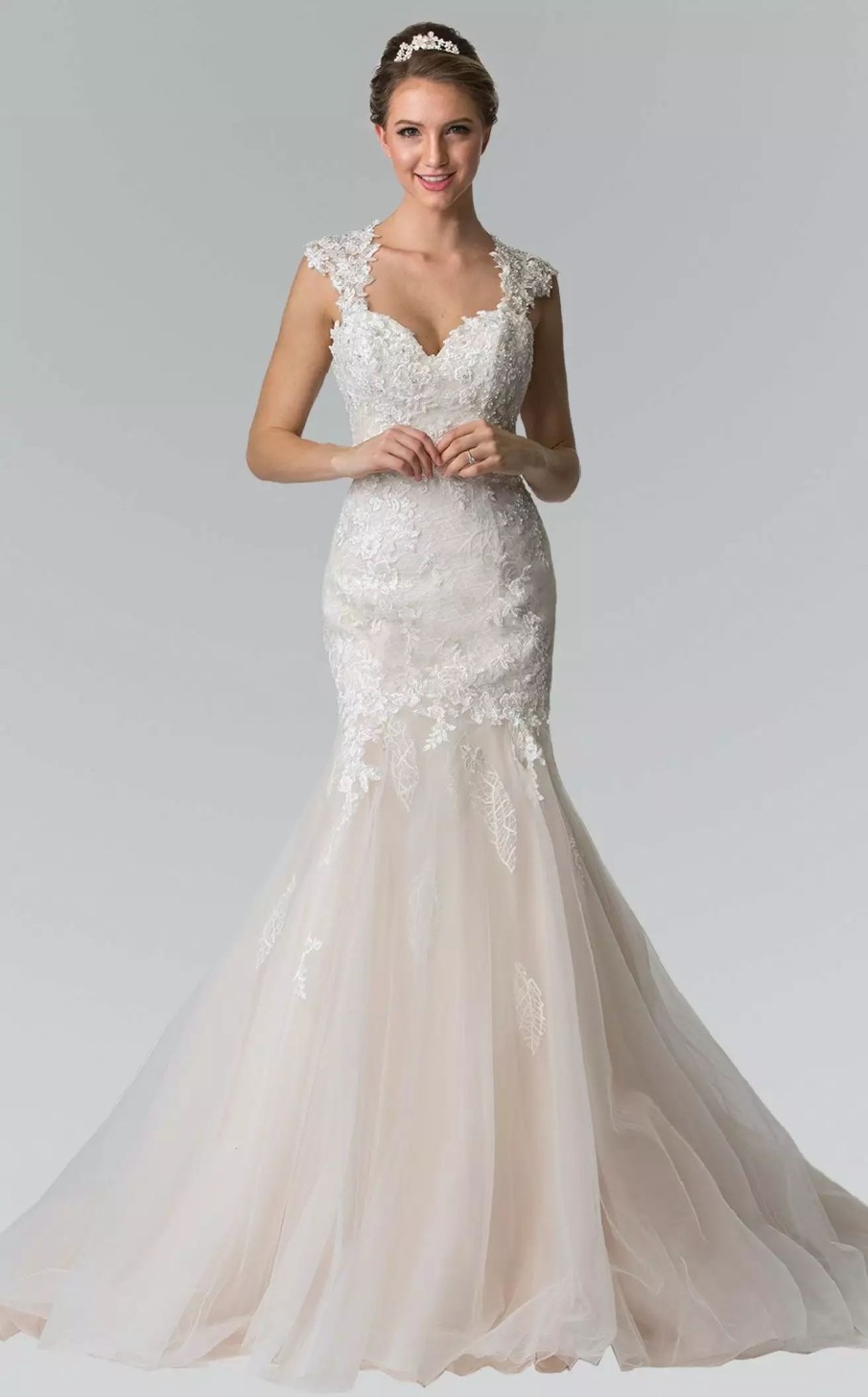 Long Prom Dresses * | Gls By Gloria Gl2367 Dress Ivory-Champagne