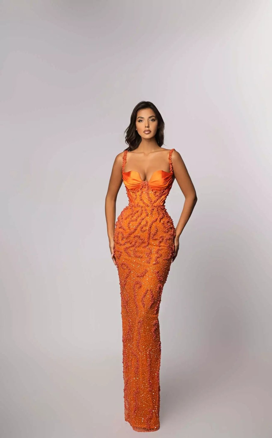 Red Carpet * | Minna 23013 Dress Orange