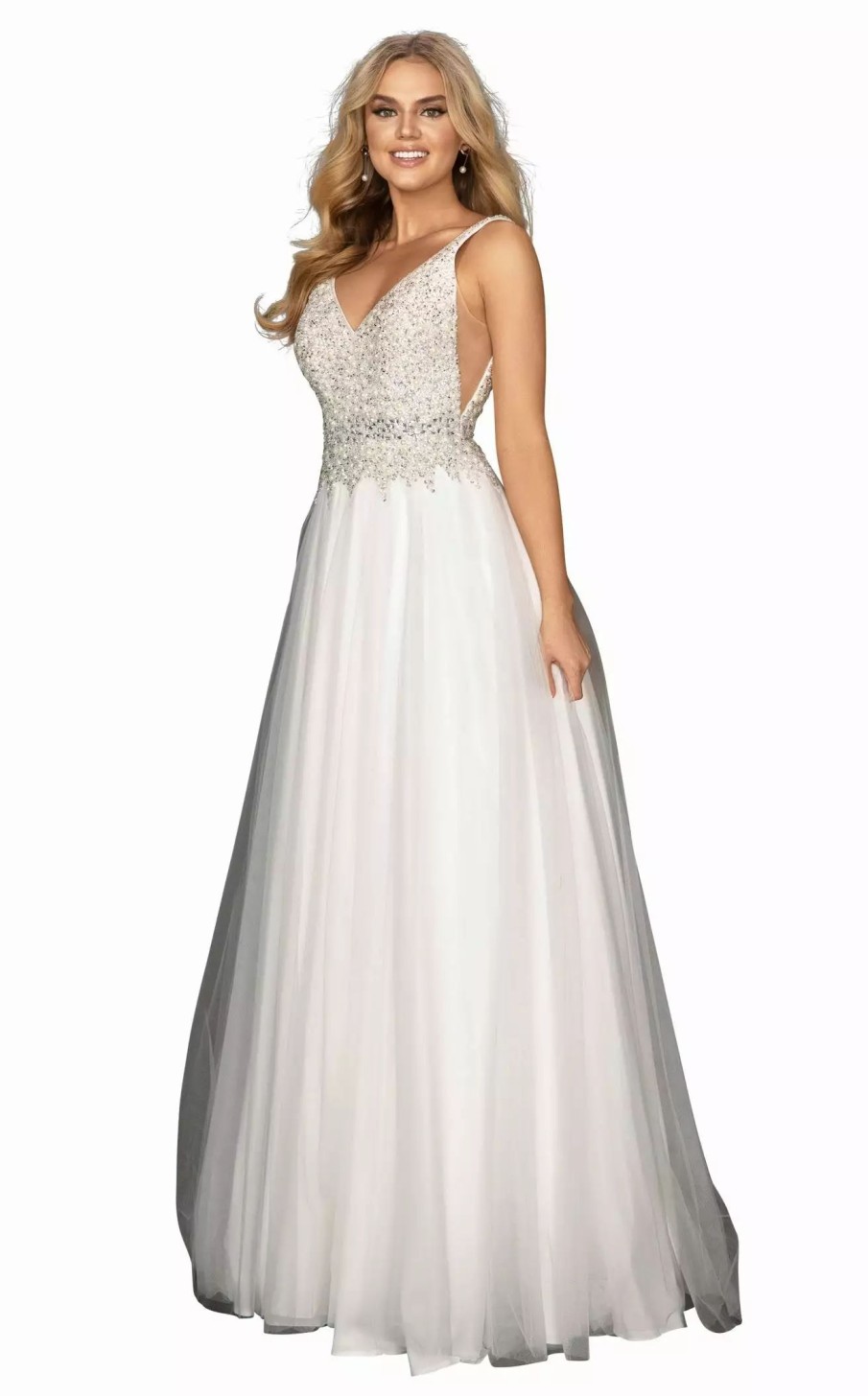 Long Prom Dresses * | Terani 2011P1178 Dress Ivory