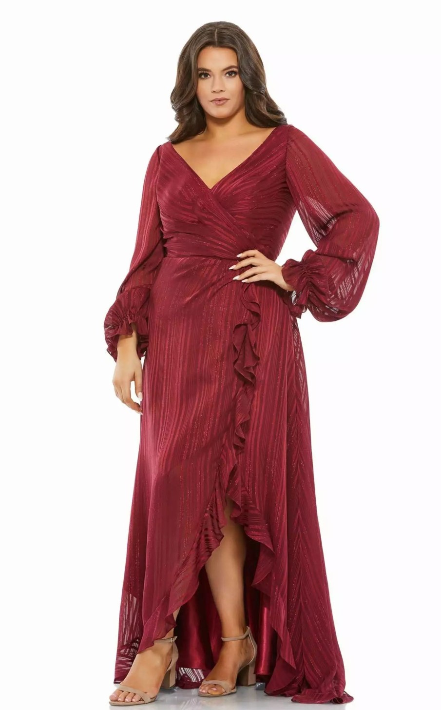 Plus Size Dresses * | Mac Duggal Fabulouss 49498 Dress Burgundy