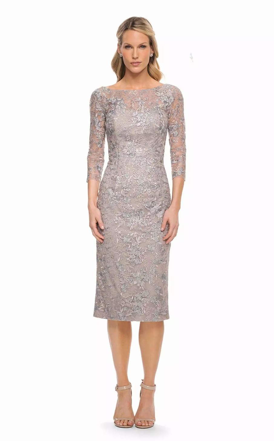 Cocktail Dresses * | La Femme 30036 Dress Silver-Mauve