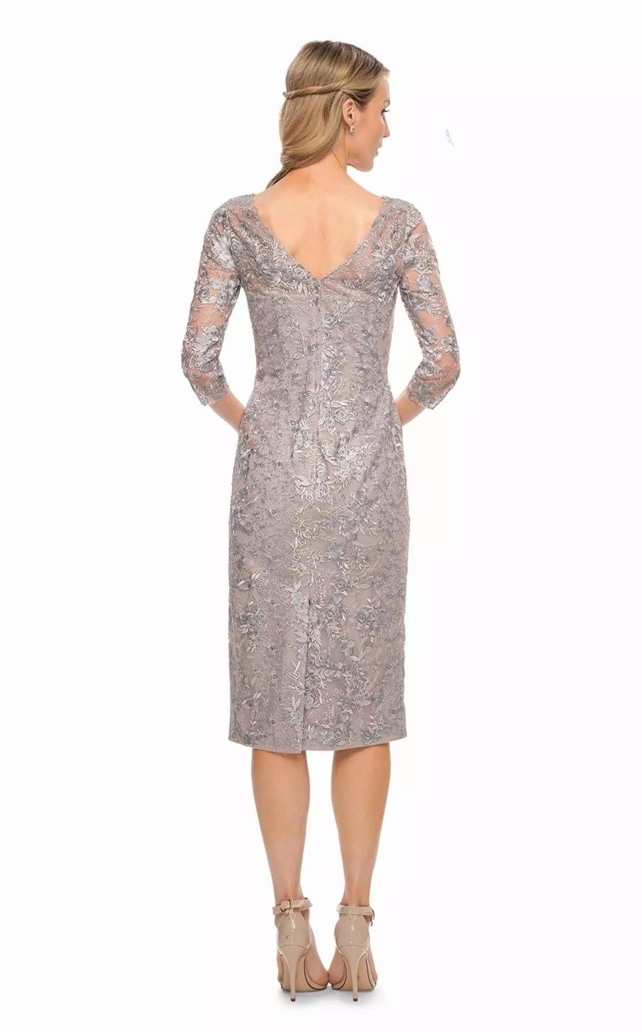 Cocktail Dresses * | La Femme 30036 Dress Silver-Mauve