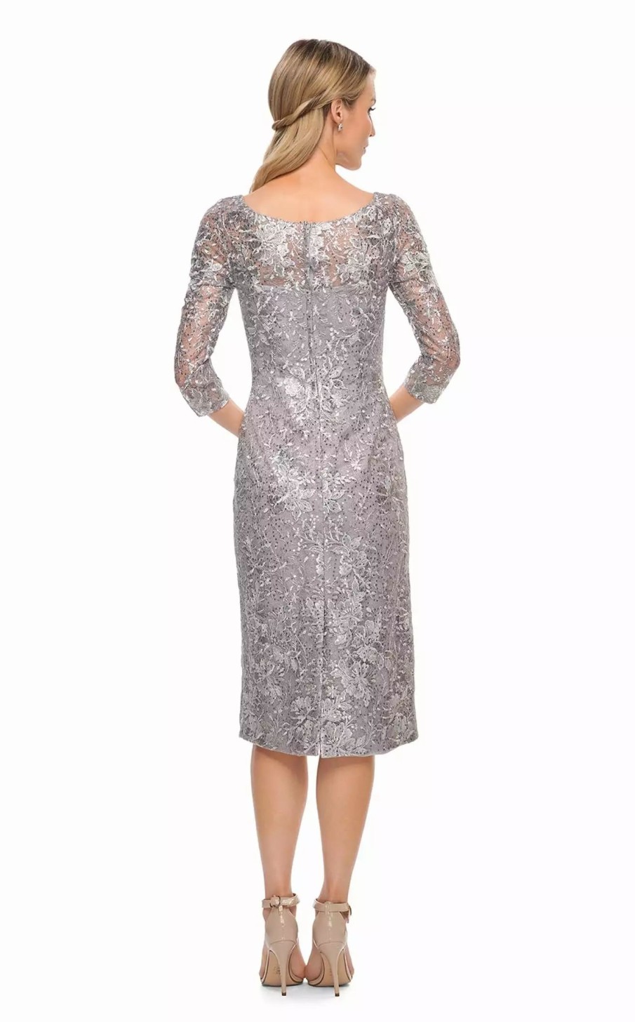 Cocktail Dresses * | La Femme 30097 Dress Silver