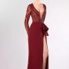 Red Carpet * | Edward Arsouni Couture Fw655 Dress Bordeaux