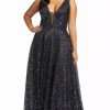 Plus Size Dresses * | Mac Duggal Fabulouss 77717F Dress Black-Iridescent